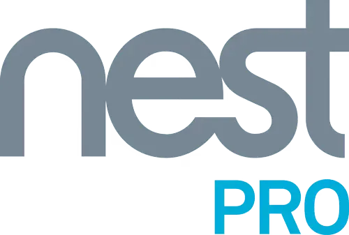 Nest Pro logo in gray and teal.
